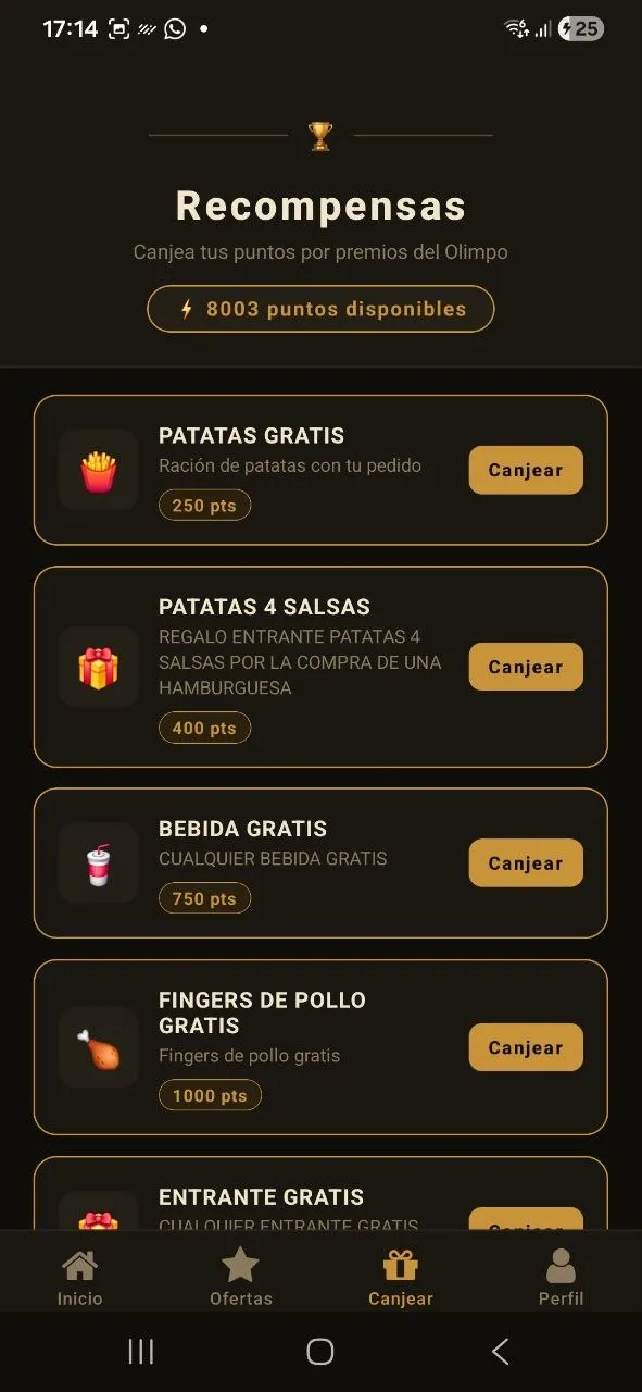App Theos Burger — Sistema de recompensas y puntos