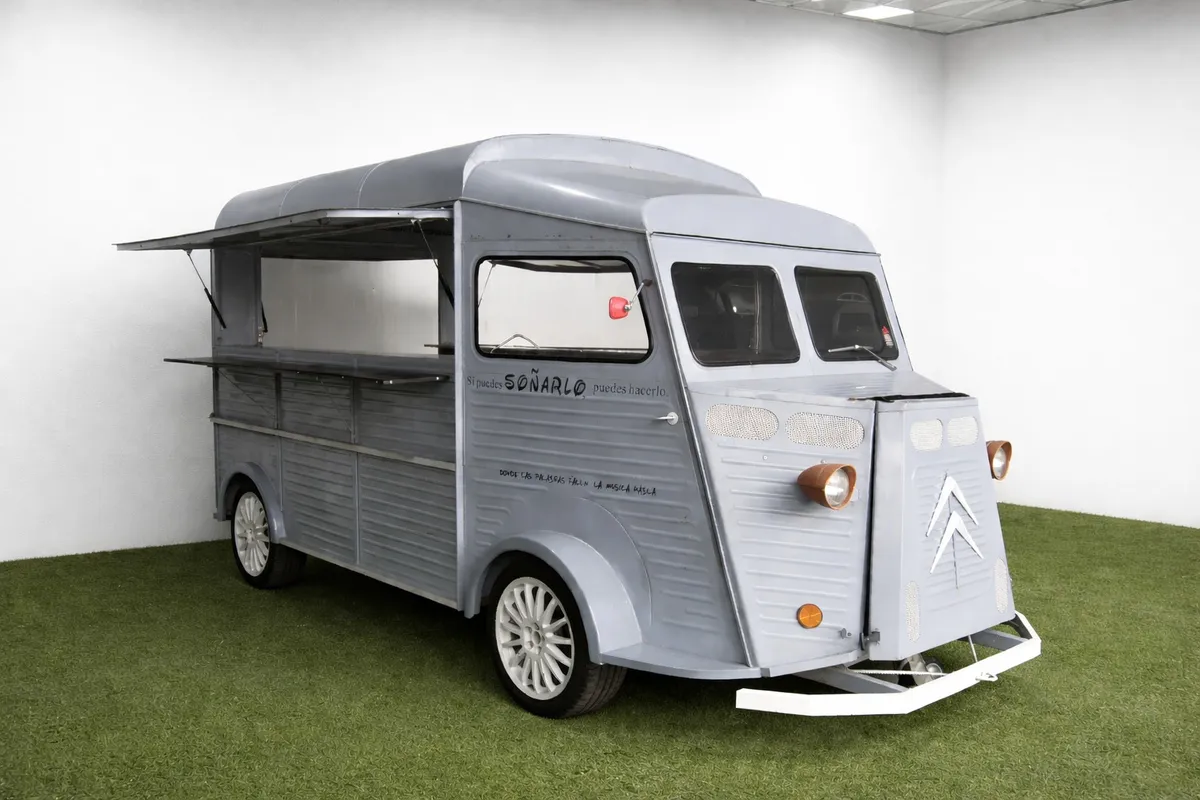 Food truck Citroën HY gris vintage para bodas y eventos en Alicante